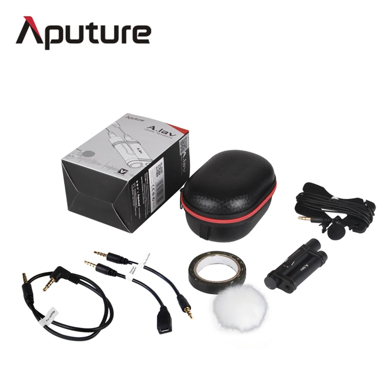 

Aputure A.lav professional omnidirectional lavalier microphone used with mobile, recorder other equipment for recording