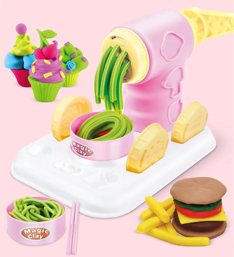 

12 Color Fluffy Light Clay Slime Plasticine Playdough DIY Soft Clay Set Imitation Noodle Ice Cream Machine CreativeToys Kids