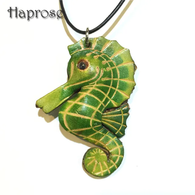 2016 handmade new design genuine cow leather sea horse kids women