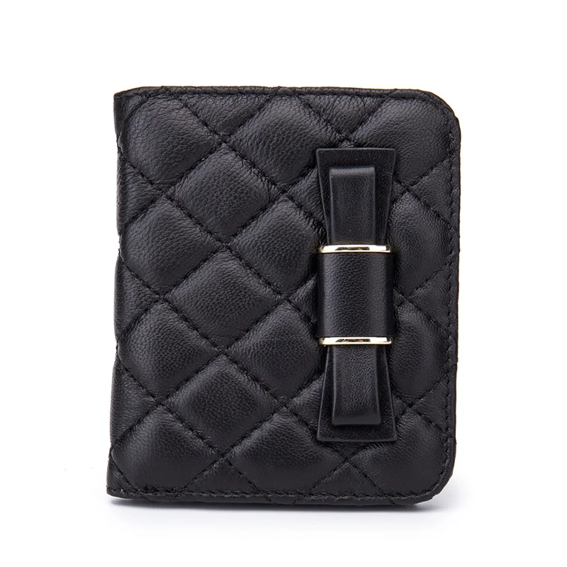 

Premium 100% Sheep Skin Bow Style Women's Coin Purse Guaranteed 2018 New Arrivals Fashion Brand Geometric Women Mini Wallets