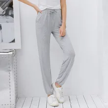 Сезон: весна–лето модальный пижамные брюки для Для женщин сна Пижама штаны для дома носить глубокий/светло-серый Пижамные брюки Fdfklak