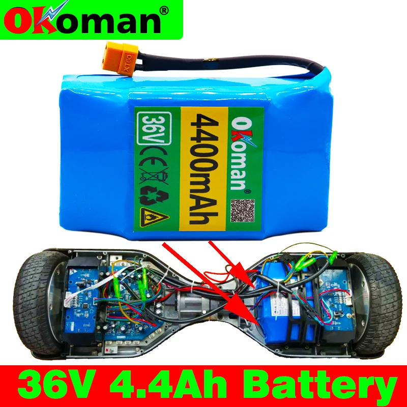 Ohoman 36V 4.4Ah 4400mah Высокая дренажная 2 колесный электрический скутер