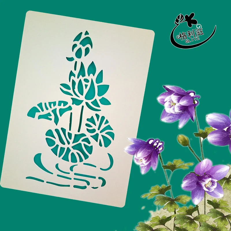 

Lotus Layering Stencils for DIY Scrapbooking/photo album Decorative Embossing DIY Paper Cards Crafts