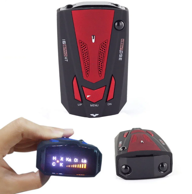 

by DHL or EMS 50 pieces V7 16 Band 360 Degree 1.5" LCD Display Digital Vehicle Speed Russian English Radar Laser Detector E-dog