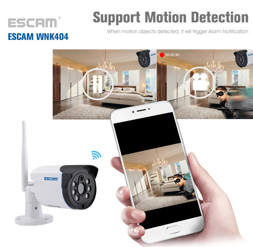 Escam wnk404 4CH 720 P Беспроводной AoteTek комплект Открытый ИК WI-FI IP Камера Surveillanc 9,5