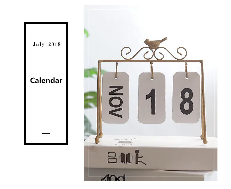Модные ручные настольные металлические календари, украшения для дома, офисные настольные календари, деревянные, для канцтоваров, подарок на день рождения для девочек