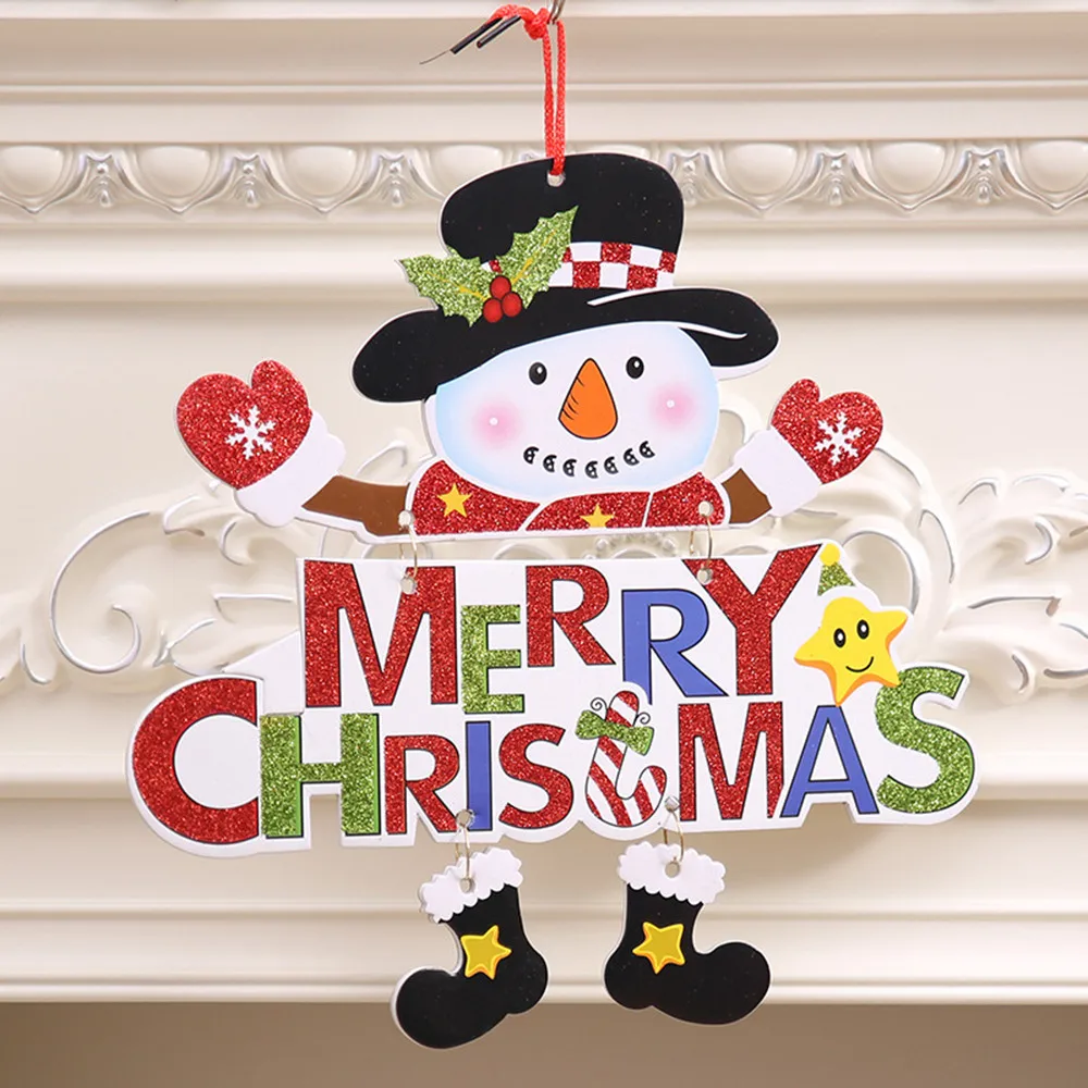 Санта-Клаус, висячие двери, рождественские буквы, домашний декор, украшения, подарок, милый мультфильм, Рождественская висячая открытка - Цвет: B