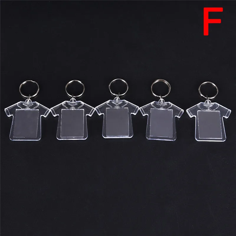 5x Clear Acrylic Blank Photo Picture Frame Key Ring Keychain Keyring Gift YJRZ