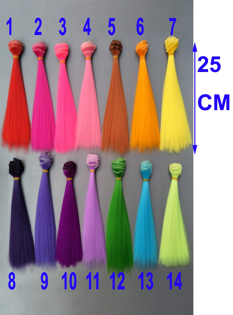 1pcs-doll-hair-15cm-25cm-Pink-Yellow-Purple-Green-Blue-color-straight-doll-wigs-for-Russian (2)