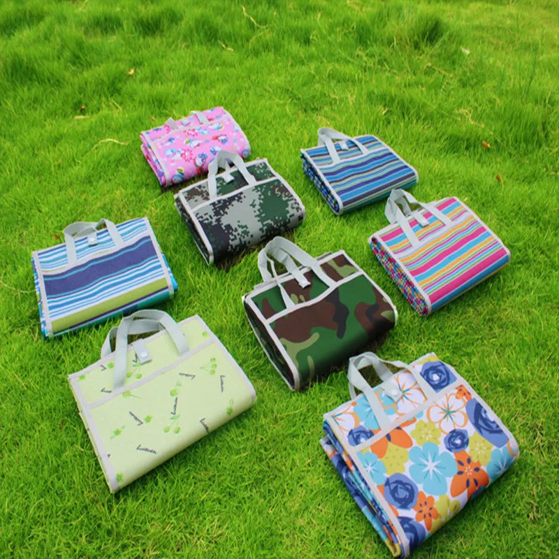 

Oxford cloth portable outdoor picnic mat bag camping waterproof moisture-proof beach mat fashion multi-color optional