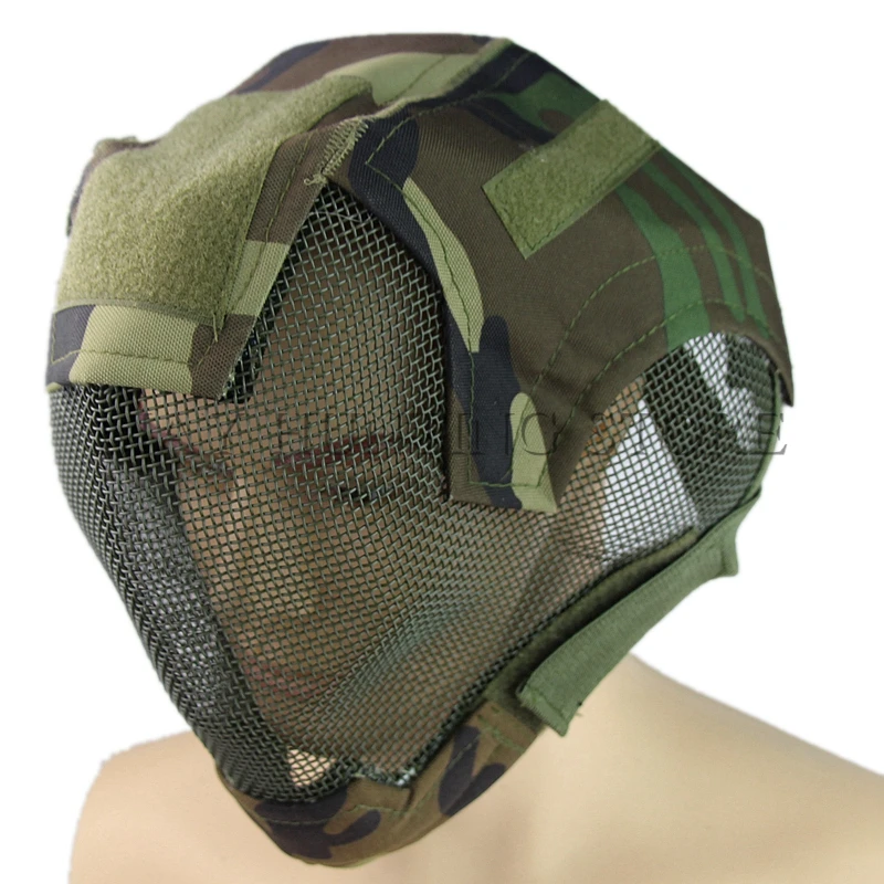 Hunting Full Face Metal Steel Mesh Helmet Military Tactical Combat Airsoft Paintball Wargame Protector Outdoor Sports Helmets