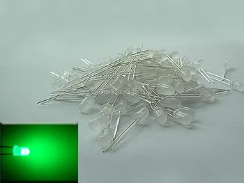 

Free Shipping 50pcs 5mm Green Fog Led Light Emitting Diode White Lighting For Party Decoration