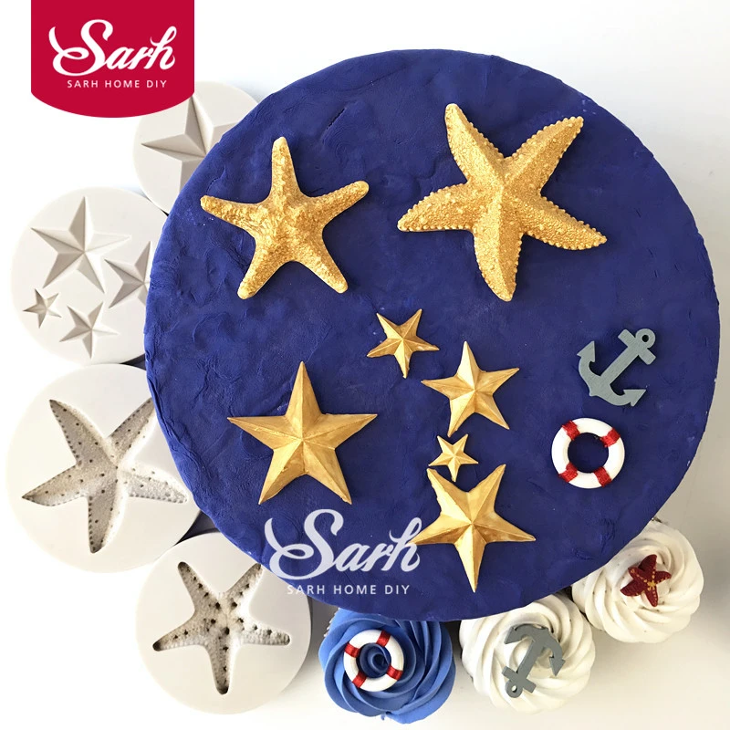 Moules A Gateau Fondant En Forme D Etoile De Mer A Cinq Branches Pour La Cuisine Outil De Decoration Sugarcraft Aliexpress