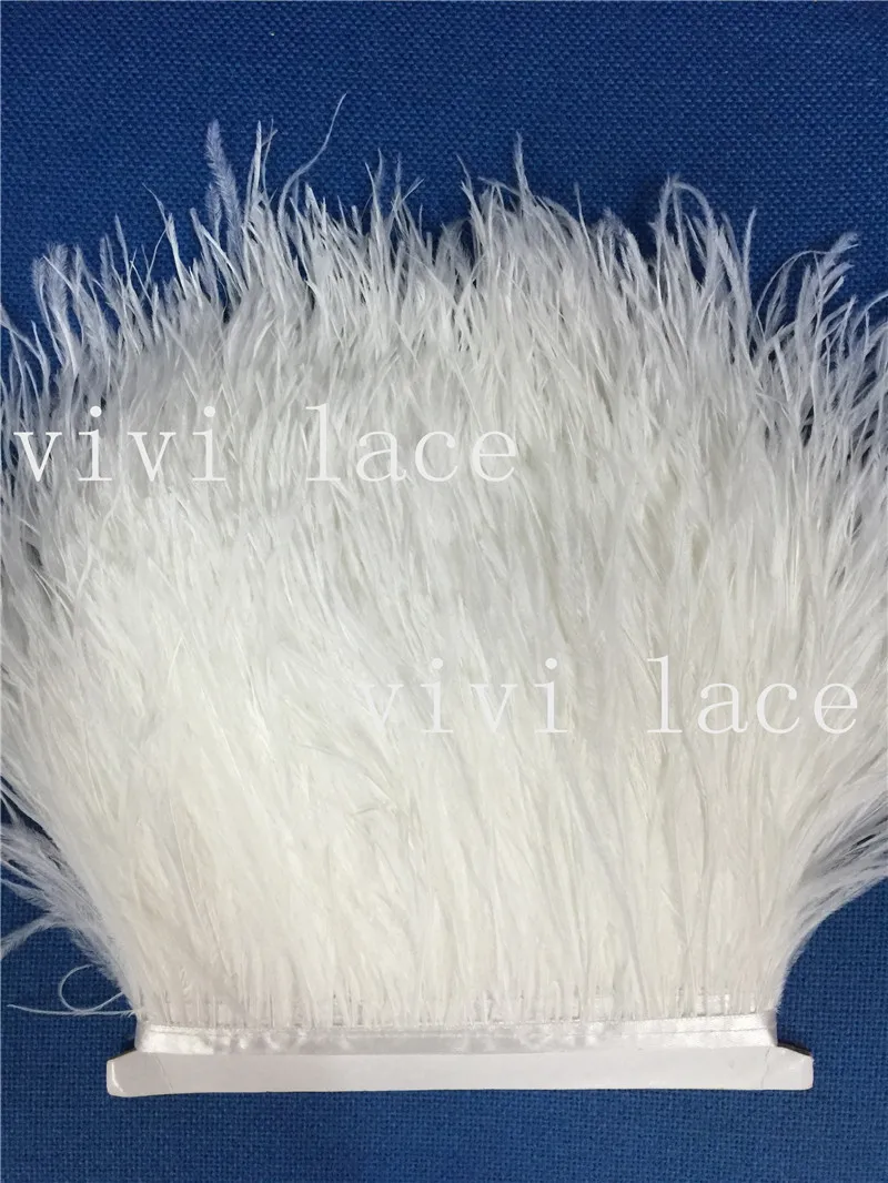 

fast shipping 10 yards good quality white ostrich feather CG013 # 13-15 cm width for fashion sawing/evening dress
