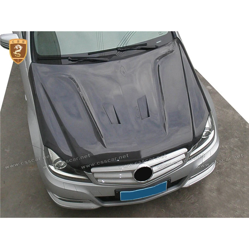 

Carbon Fiber Engine Hood Cover Fit For W204 C300 2012 2013 2014- W204 Car Bonnet For Mercedes Parts Accessories