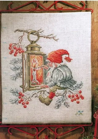 cs-2025 Cross Stitch Kit Santa On Cherry Tree Light a Fire Candle Christmas Father