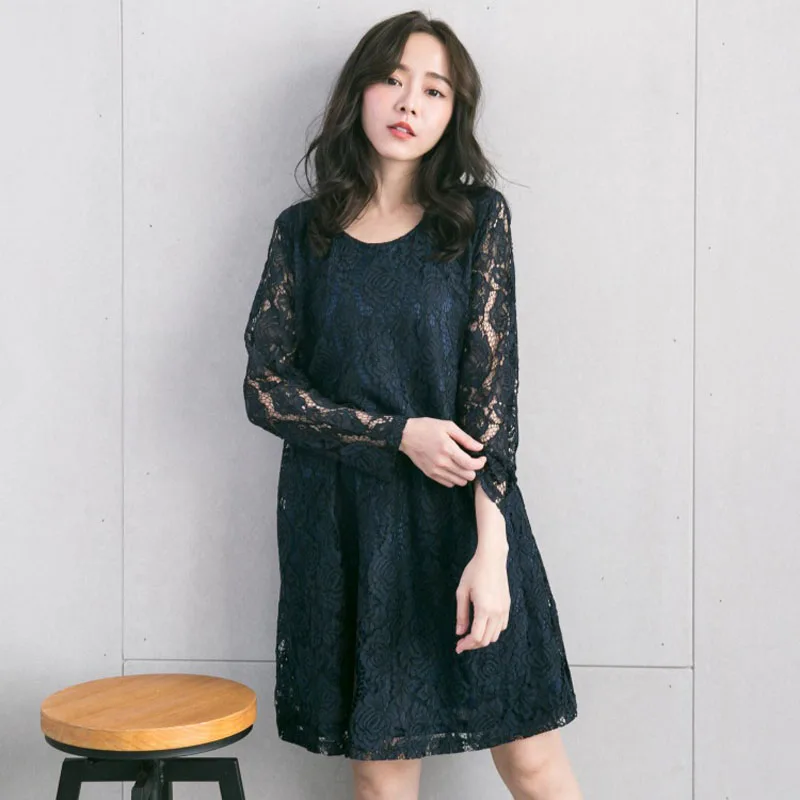 Maternity Maternal Breastfeeding Long Sleeve Lace Dresses Pregnancy