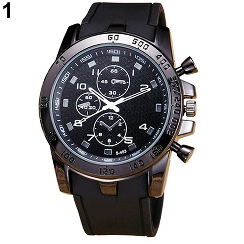 

Men's Fashion Casual Sport Round Dial Silicone Strap Analog Quartz Wrist Watch