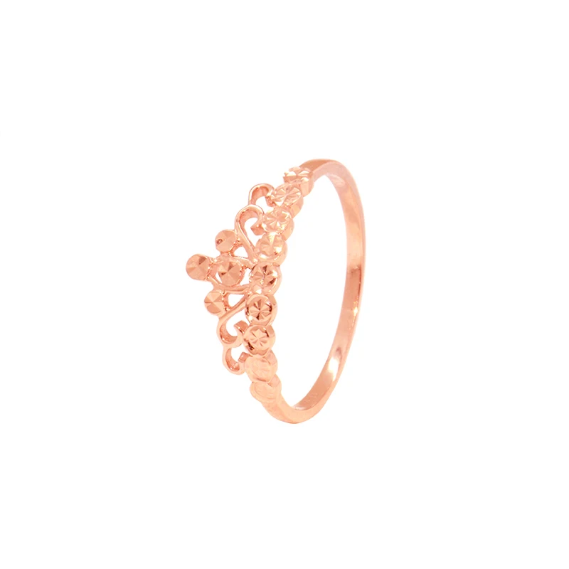 

Delicate 18KT AU750 Pure Solid Gold Rose Tone Crown Rings Bands for Women Female Girl Fine Jewelry Gift US Size 5.5-8