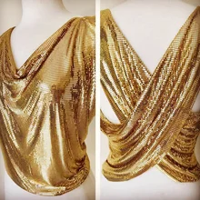 45*150 см металлическая сетчатая ткань, не растягивается, золотой пошив костюма, материалы, металлические блестки, блестки, ткань, занавеска, платье, квадрат, сделай сам