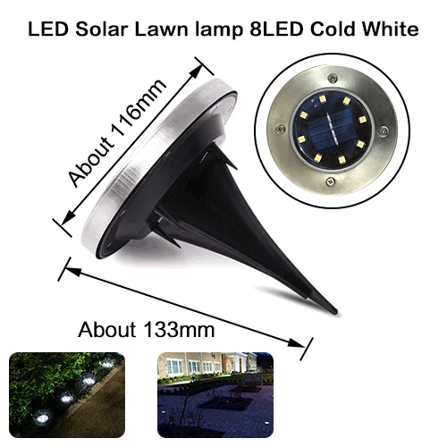 Уличный светодиодный светильник на солнечной батарее, настенный уличный садовый светильник с датчиком движения PIR, декоративный светильник на солнечной батарее, водонепроницаемый IP65 - Испускаемый цвет: 8LED Lawn lamp