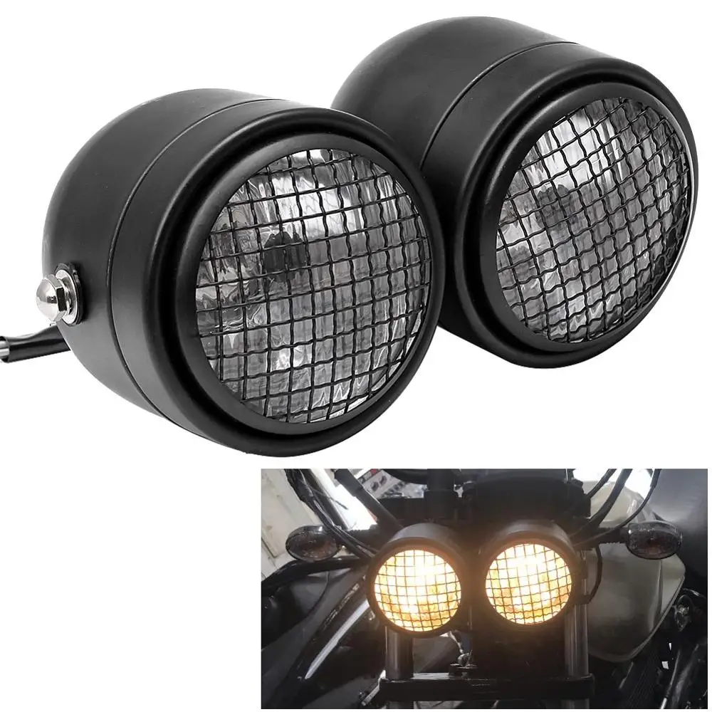 Мотоциклетный двойной налобный фонарь для Harley Cafe Racer Honda Yamaha|dominator|dominator headlight |