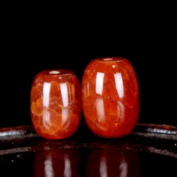 

5pcs High Quality Pretty Red Cracked Pattern Barrel Beads Multi Size Red Agates Spacer Charm Beads Findings DIY Jewelry Making