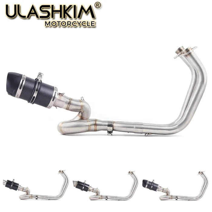 

Motorcycle Exhaust Muffler Middle Link Pipe Full System Slip On For kawasaki NINJA650R ninja650 Z650 2017 2018