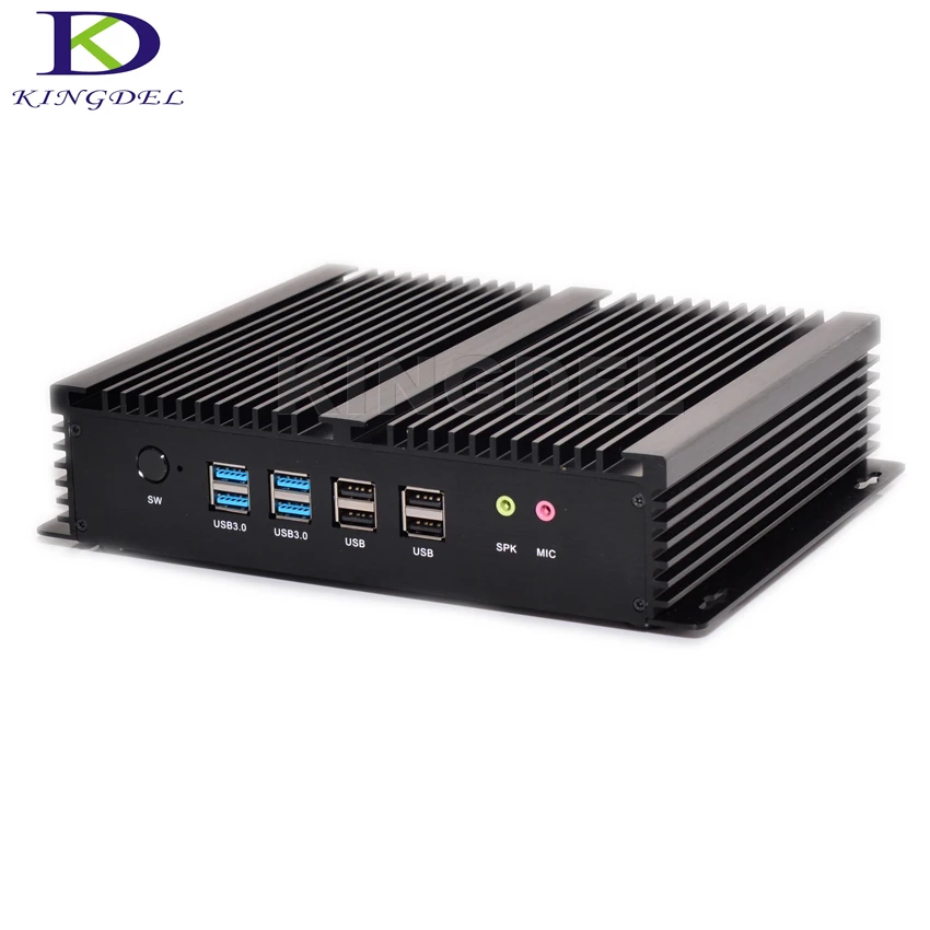 Kingdel Fanless Industrial Mini PC Win10 Core i5 4200U 4210U 2 Ethernet 6*COM RS232 Slim Desktop Computer 300M Wifi 2*HDMI