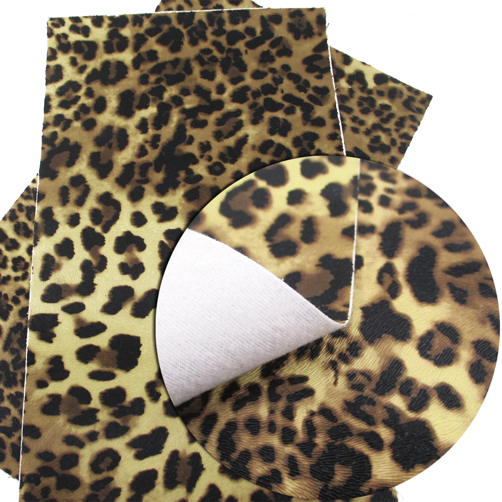 

David accessories 20*34cm Leopard Faux Synthetic Leather Fabric For Sewing,Artificial Synthetic Pu For Diy Bag Material,1Y57247