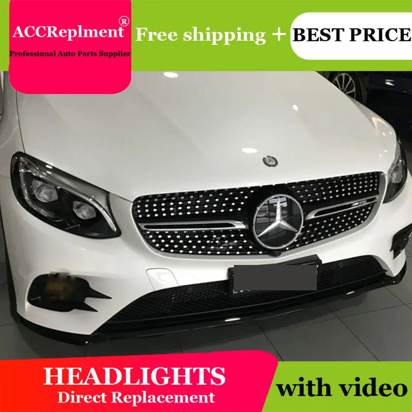 AUTO.PRO для Benz AMG GLC передняя фара 2016 2019 Биксеноновые линзы передние фары H7