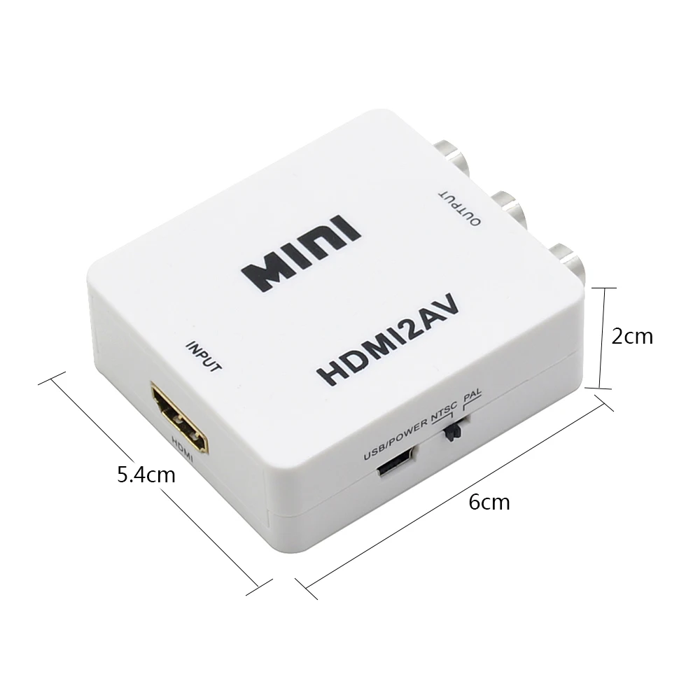 Адаптер CHIPAL Mini HDMI2AV RCA CVBS 1080P преобразователь HDMI в AV композитное видео скалер NTSC PAL