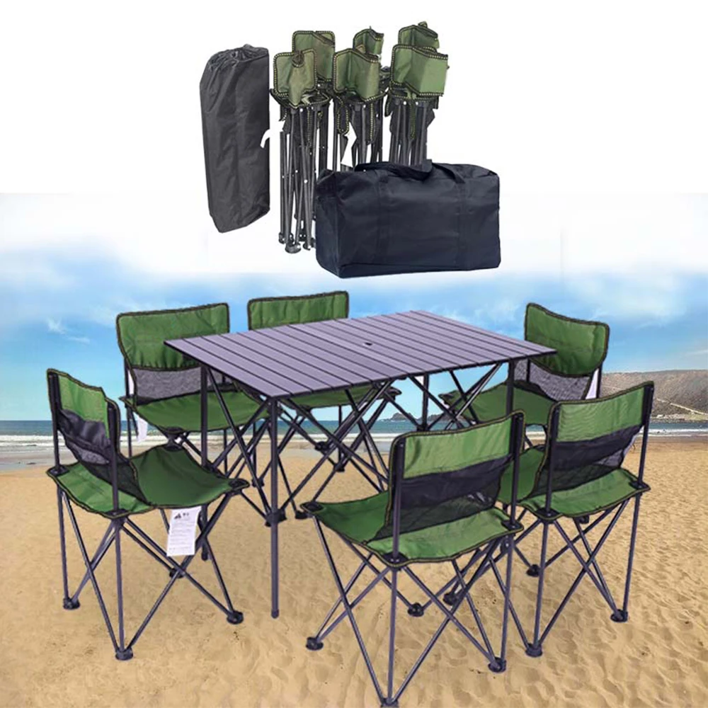  Outdoor Folding Table Chair Camping Aluminium Alloy Picnic Table Waterproof Ultra-light Durable Fol
