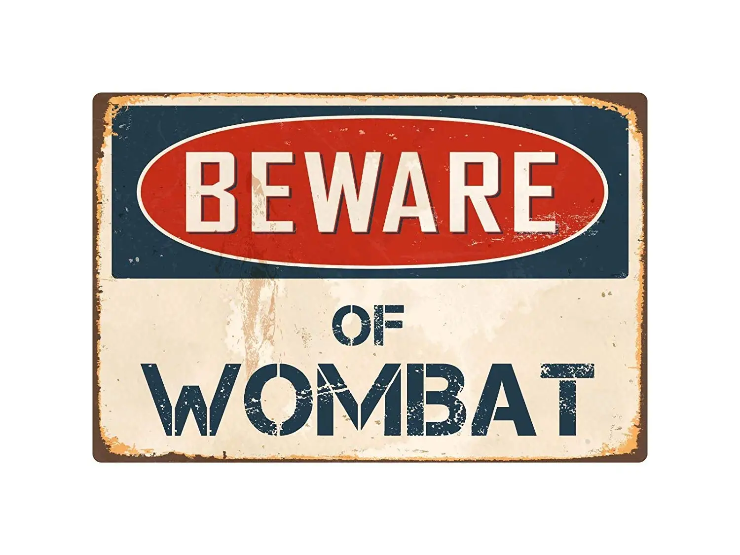

For Cortan360 Beware of Wombat 8" x 5" Vintage Retro Sign VS448 Vinyl Retro Sticker Sign