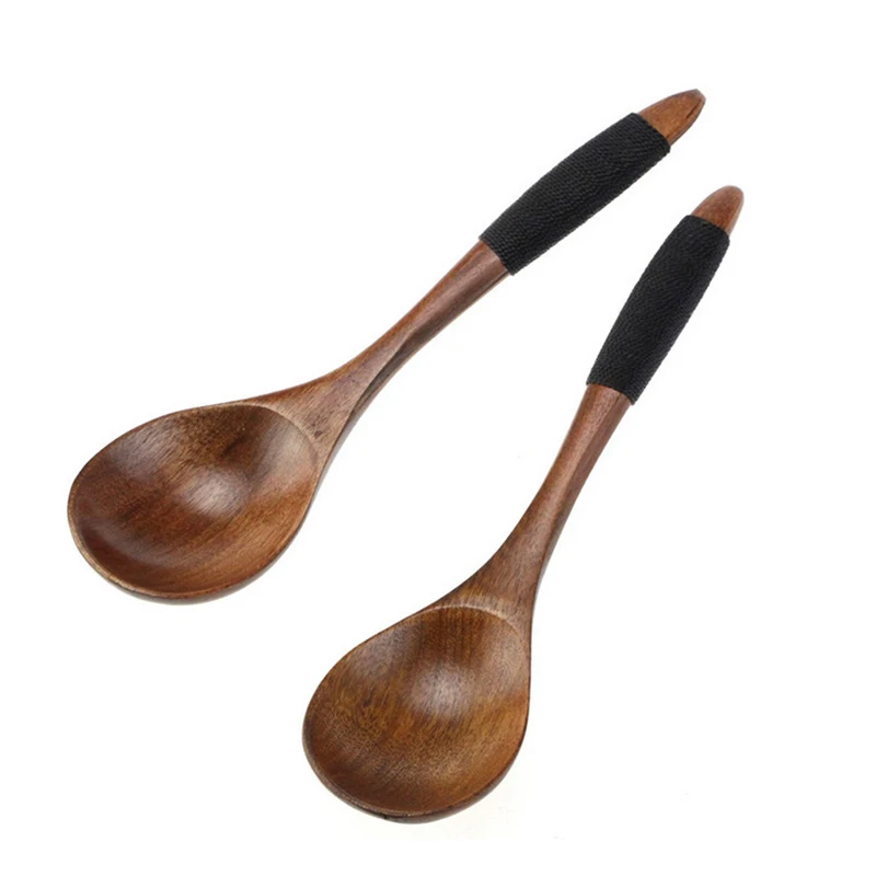 1pc Wooden Spoon Bamboo Kitchen Cooking Utensil Ice Cream Coffee