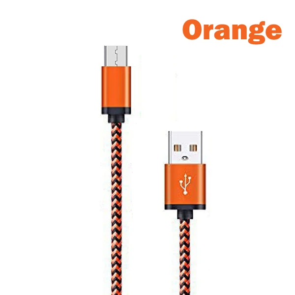 REZ Micro USB кабель 2.4A Быстрый кабель синхронизации данных и зарядки для samsung huawei Xiaomi LG Andriod Microusb Кабели для мобильных телефонов - Цвет: Orange