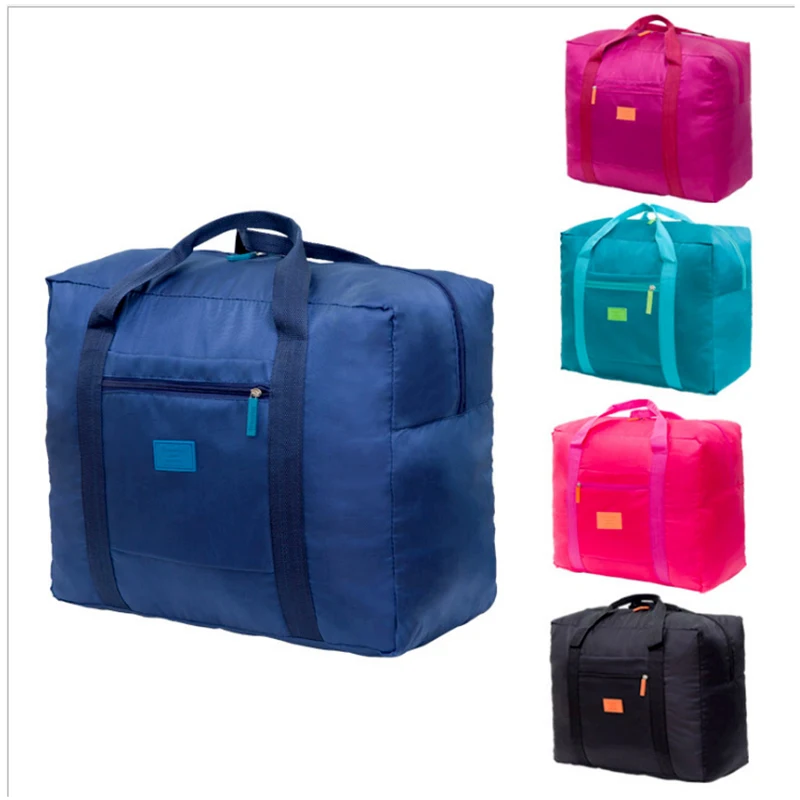 

Wobag Women Fashion Printing Travel Bag Large Capacity Nylon Men Portable Storage Bag New Simple Solid Color Duffel Bag