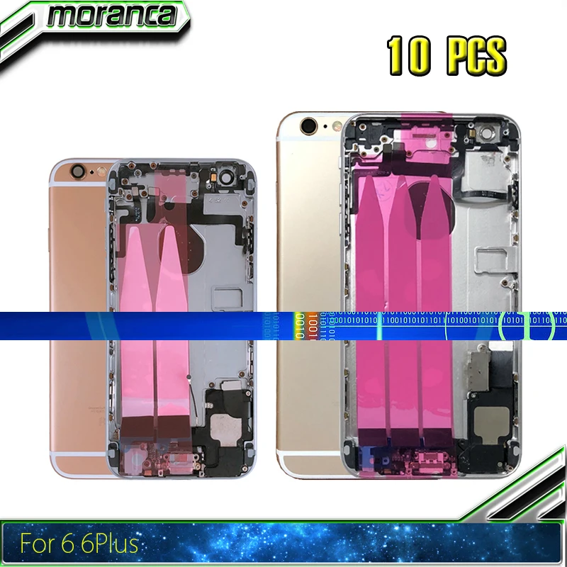

10pcs Full Housing for iPhone 6 6Plus Plus Back Cover Middle Frame Chassis Assembly Battery Rear Chasis with Flex Cable Parts