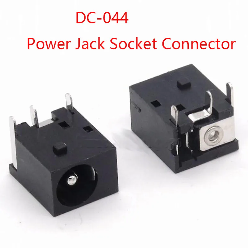 10 pcs DC Power Jack Socket DC 044 Center Pin 2.0 Green Pin Black DC044