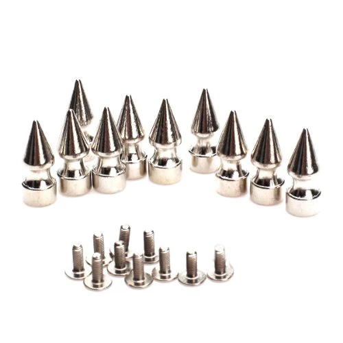 

UESH-10pcs Cone Spikes Screw back Studs Round Base for DIY Craft Leathercraft