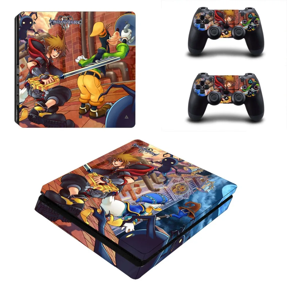 

Kingdom Hearts 3 Vinyl Stickers Pegatinas Vinilo PS4 Slim Controller Sticker Skin Play station 4 PS4 Slim Cover Decal For Sony