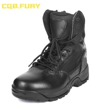 CQB. FURY/мужские тактические армейские ботинки из натуральной кожи; удобные военные ботинки из коровьей кожи черного цвета; ZD-99 SWAT; размеры 38-46