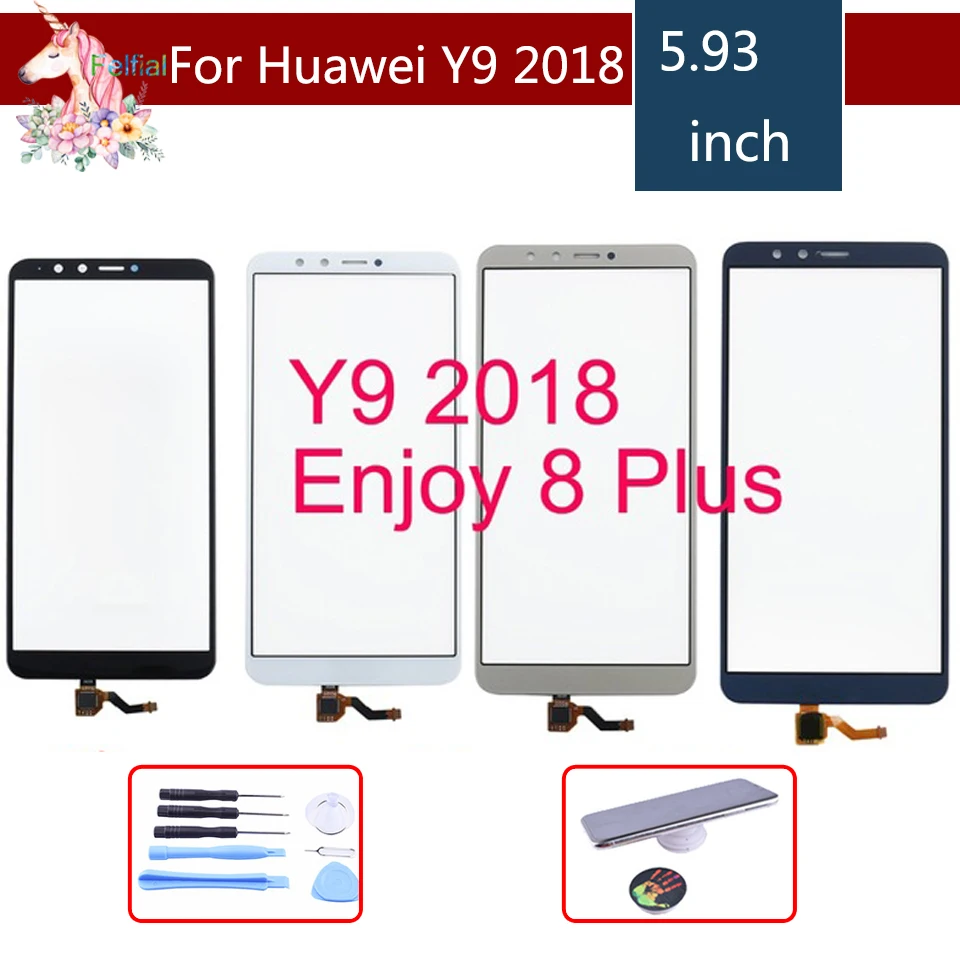 

10pcs/lot Touchscreen For Huawei Y9 2018 Enjoy 8 Plus Touch Screen FLA-AL00 Touch Panel Sensor Digitizer Front Glass Outer Lens