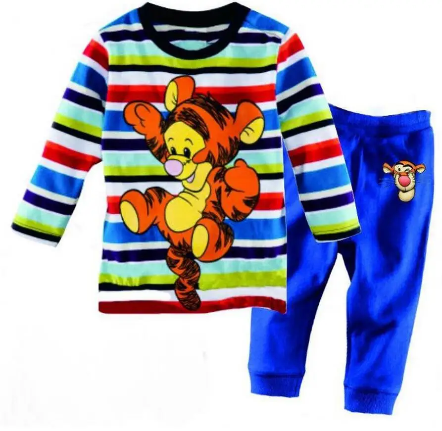Детские пижамы с рисунками животных для мальчиков, Ночной костюм с длинными рукавами+ штаны, комплект из 2 предметов, комплекты детской одежды, хлопковая одежда для сна для девочек, пижамы - Цвет: model 22