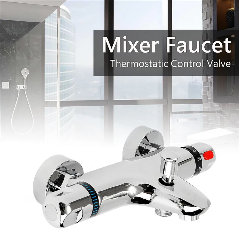 

0.05-1.3Mpa Bathroom Bath Shower Faucet Water Control Valve Wall Mounted Ceramic Thermostatic Valve Mixer Faucet Tap Accessories