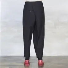 27-44 Для мужчин одежда GD стилист моды личности пошив режущего девять очков штаны-шаровары Большие размеры костюмы