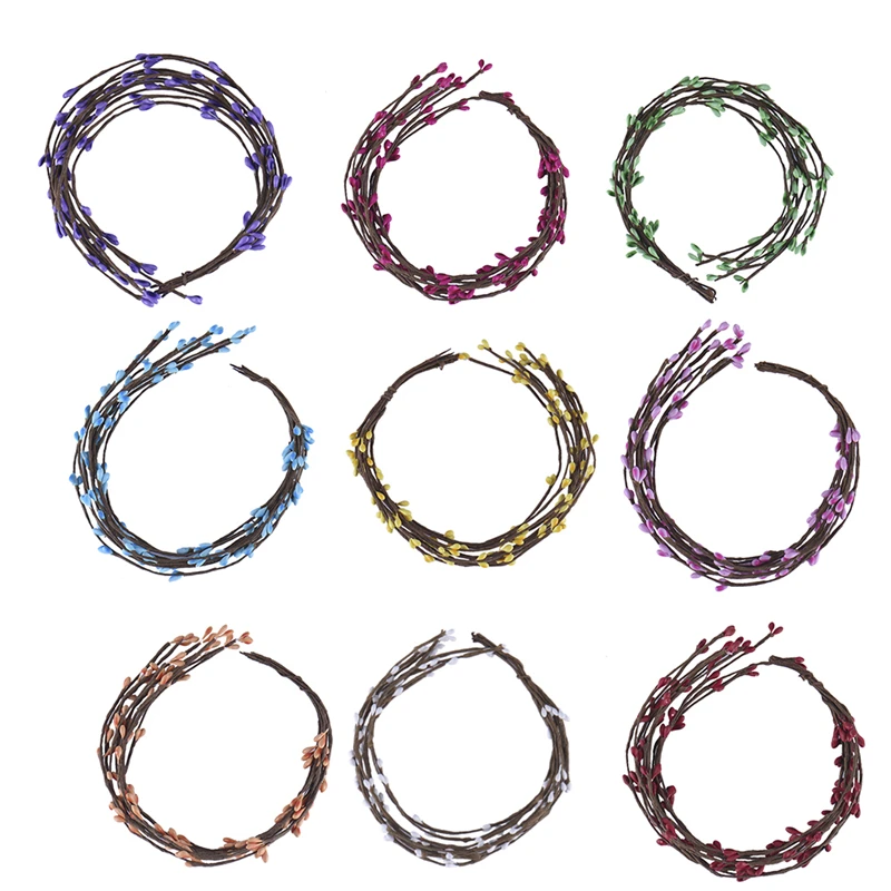 

10pcs/lot DIY Christmas 40cm 9 Color Artificial Beads Branches Flower Stamen for Home Wedding Party Car Decoration Crafts Flower