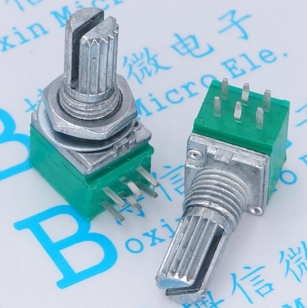 10PCS/LOT 6pin RK097N dual potentiometer B50K B10K with switch audio