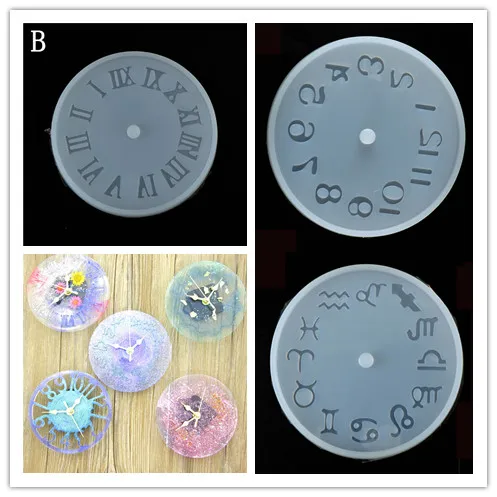 

Silicone Mold For Epoxy Resin Jewelry Making 9.8cm Roman Numerals Constellation Clock DIY Hand Craft
