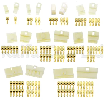

10 set 6.3mm connector 1P/2P/3P/4P/6P/8P pin Electrical 6.3 Connector Kits Male Female socket plug for Motorcycle Car